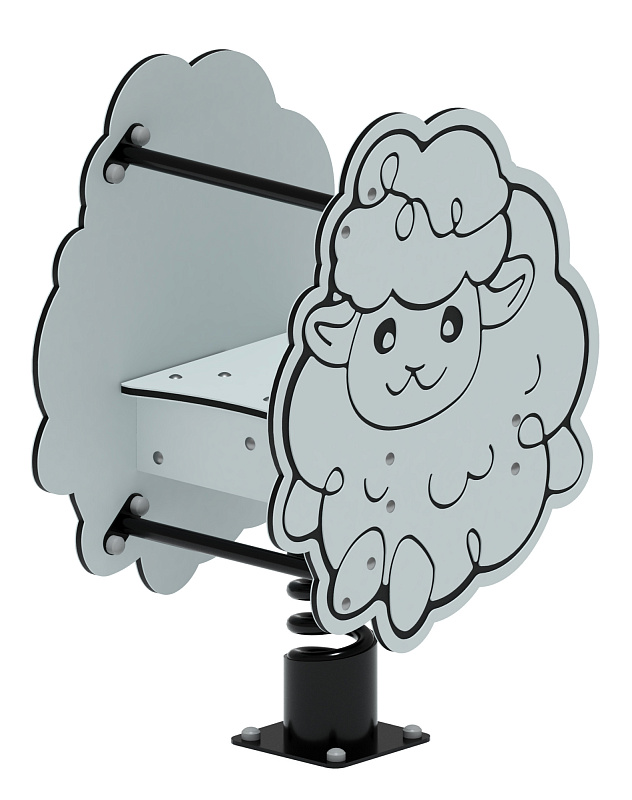 Качалка на пружине Барашек (серый) ИО 22.01.11-01