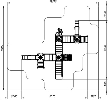 Космопорт (Серый) - ДИК 2.14.07-11 - Игровой комплекс H=1200
