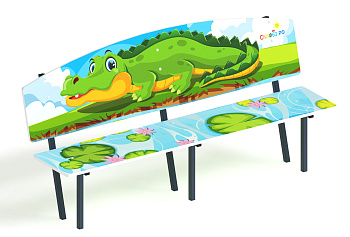 Крокодил - Скамейка детская со спинкой - МФ 41.01.01